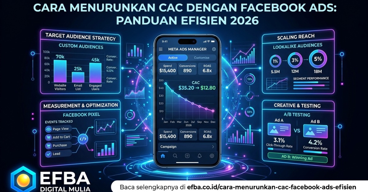 efba upload c639779f - PT. Efba Digital Mulia Cara Menurunkan CAC dengan Facebook Ads: Panduan Efisien 2026