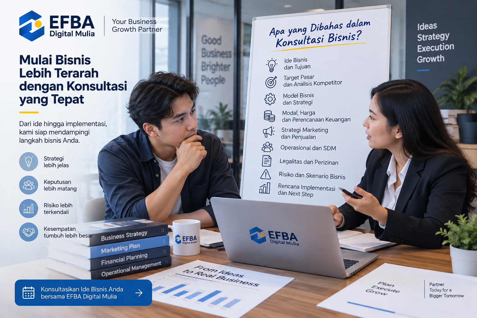 Apa Yang Dibahas Dalam Konsultasi Bisnis Untuk Usaha Yang Baru Akan Dimulai Efba konsultasi bisnis pemula