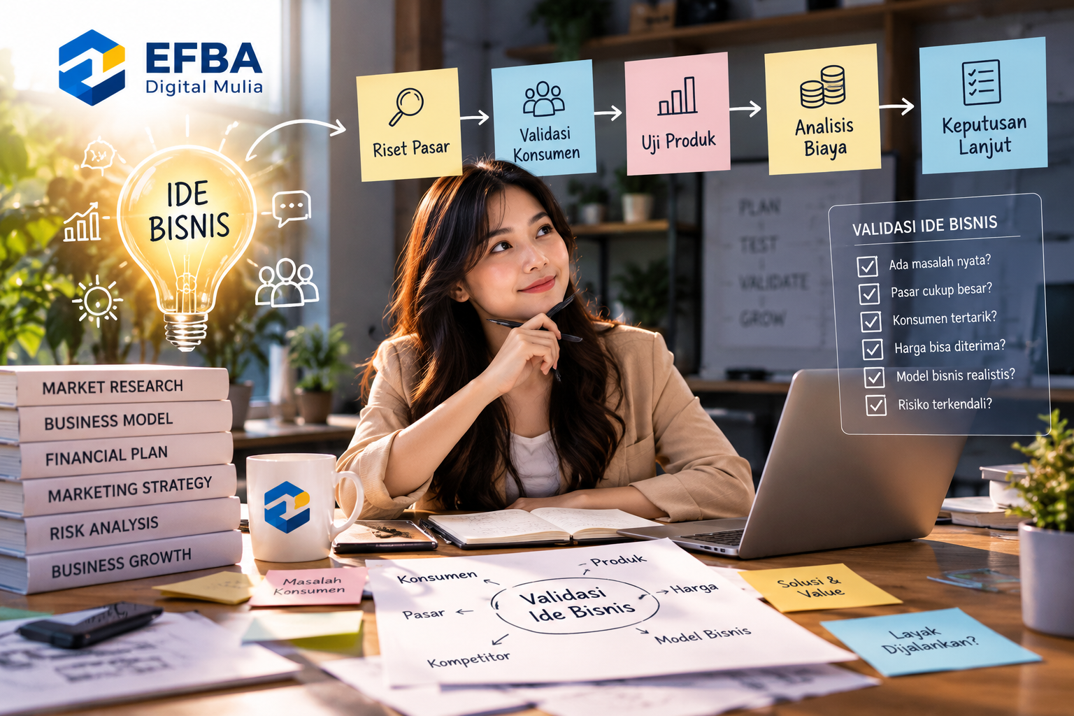 Cara Validasi Ide Bisnis Sebelum Mengeluarkan Banyak Modal Efba 1 validasi ide bisnis